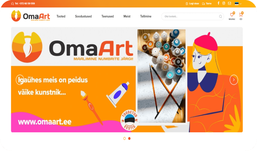 Интернет магазин Omaart omaart.ee